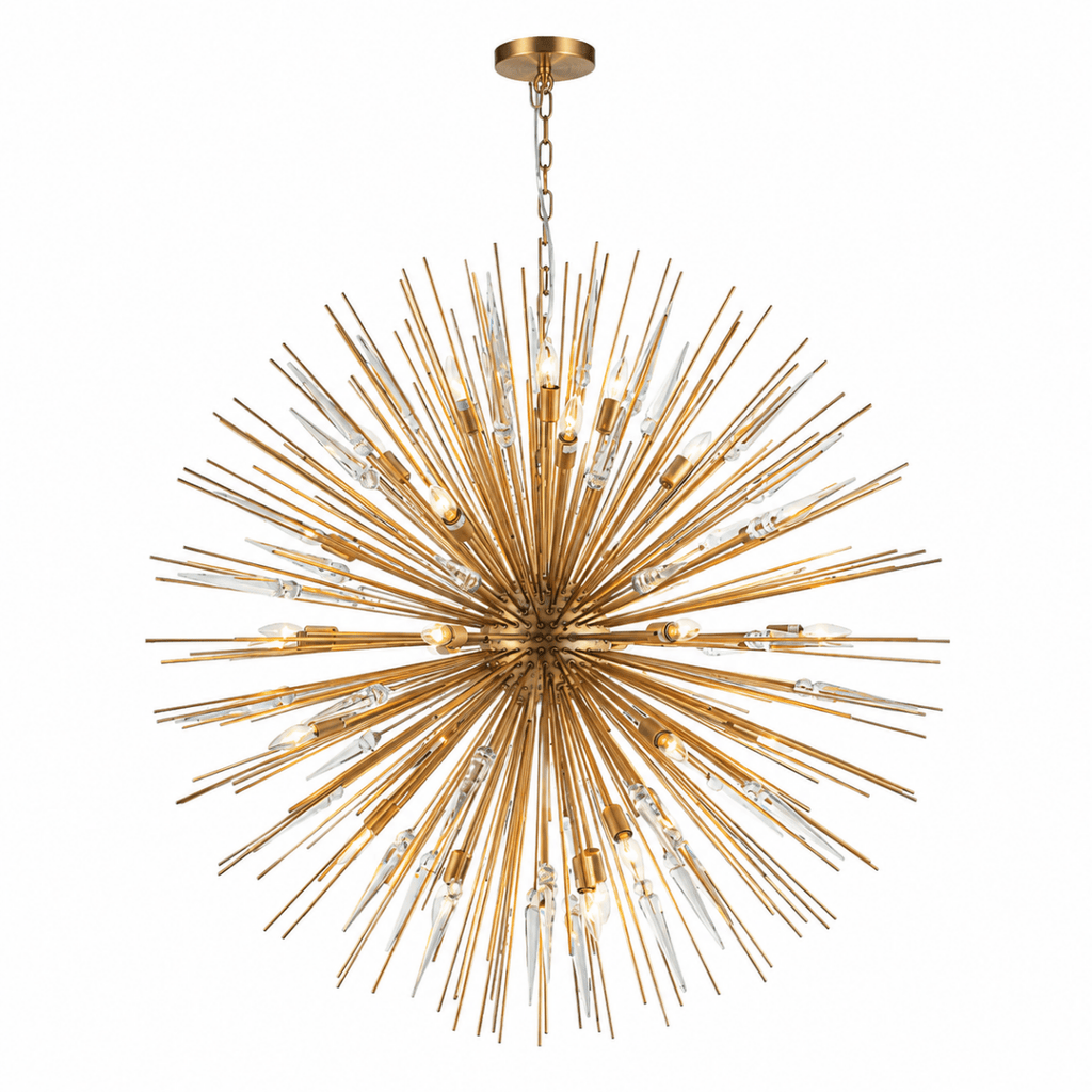 Golden Spire 47" Starburst Round Chandelier