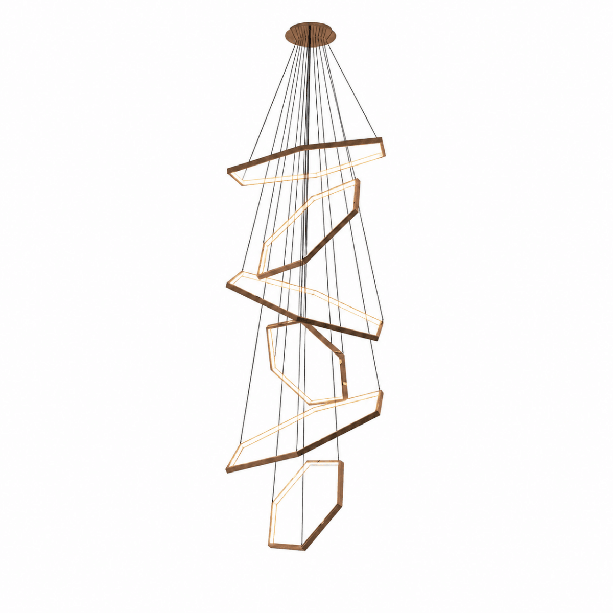 Helix Halo Tiered Hexagon LED Chandelier