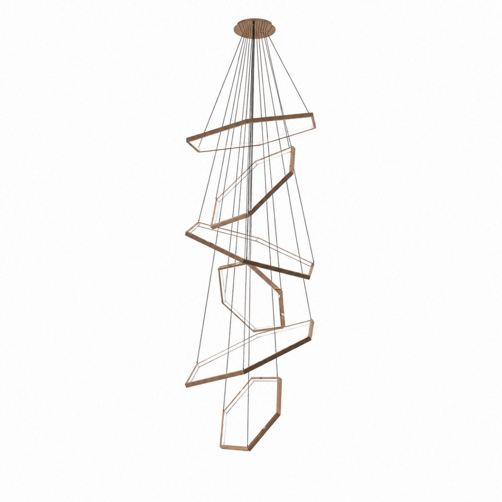 Helix Halo Tiered Hexagon LED Chandelier