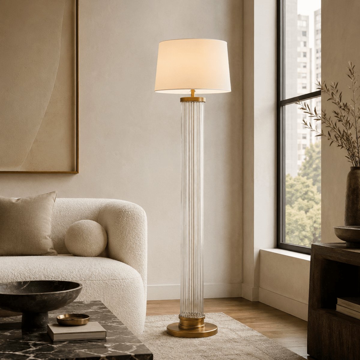 Lucent Reed Crystal Column Floor Lamp
