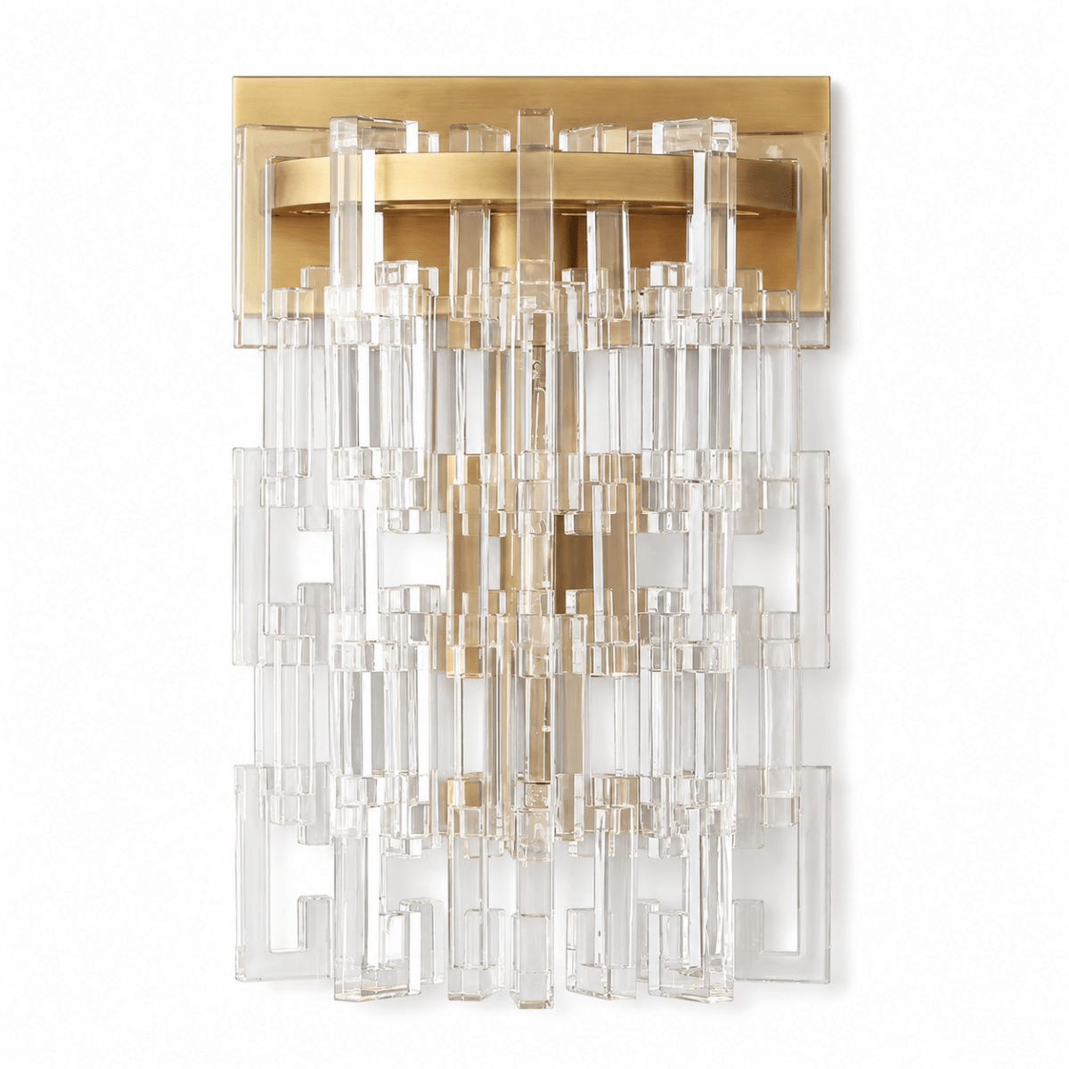 Lustra Aged Brass Crystal Round LED Wall Sconce