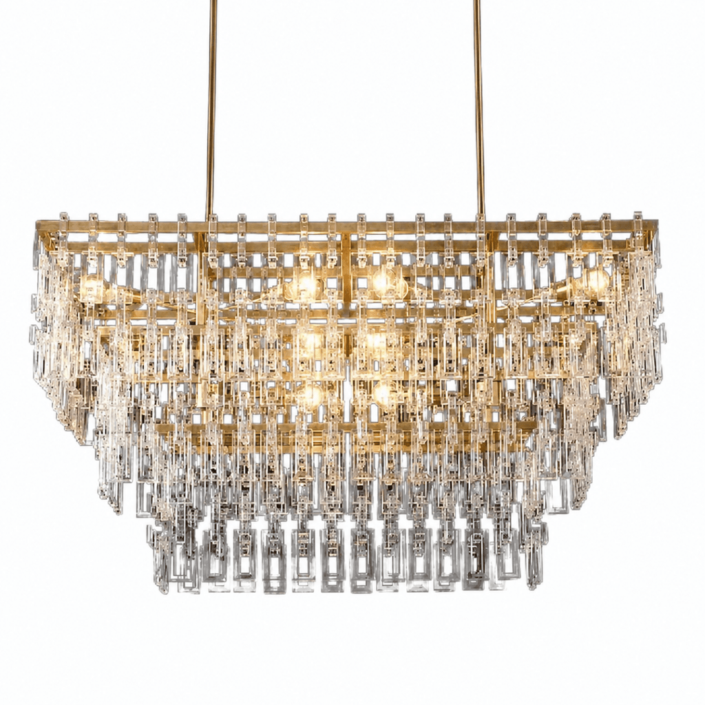 Lustra Link 48" Tiered Rectangular Chandelier
