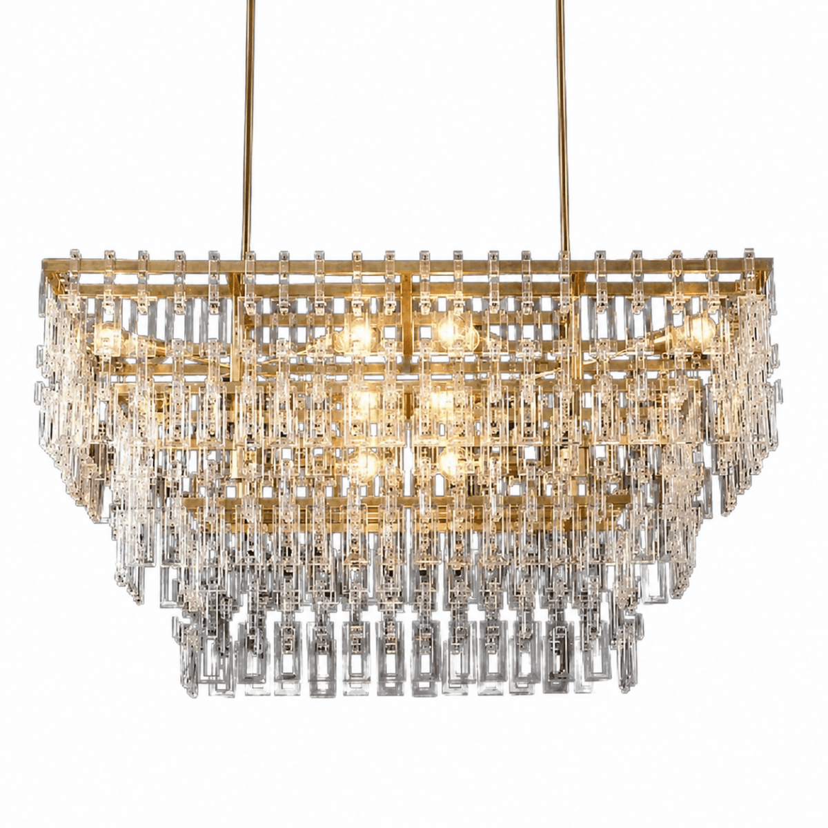 Lustra Link 48" Tiered Rectangular Chandelier