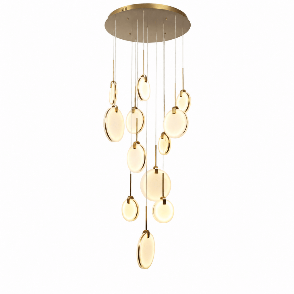 Lyra Disc 12 - Lights Stairway LED Chandelier