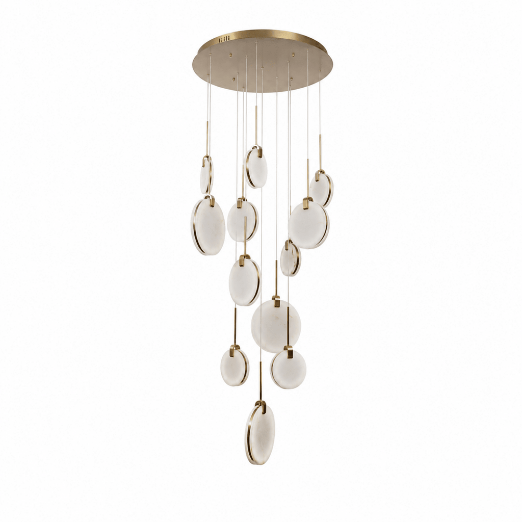 Lyra Disc 12 - Lights Stairway LED Chandelier