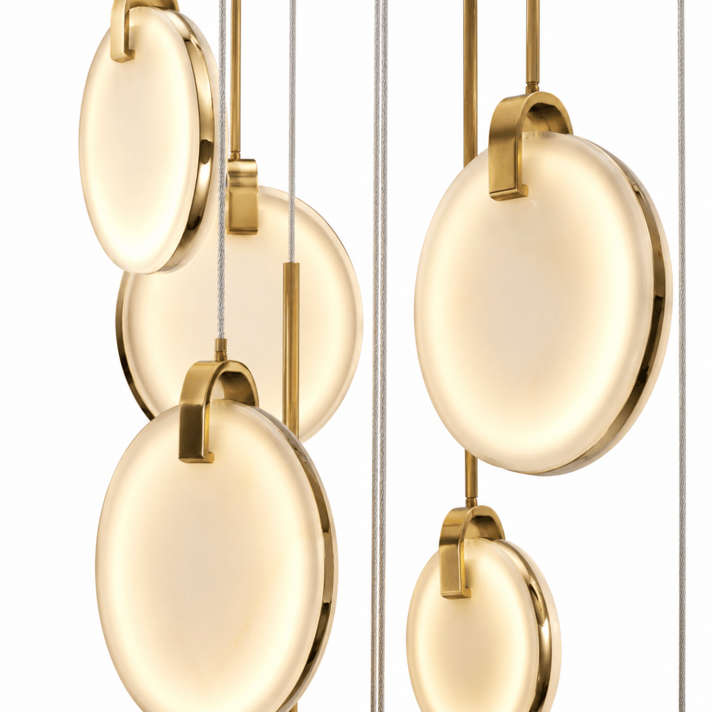 Lyra Disc 12 - Lights Stairway LED Chandelier