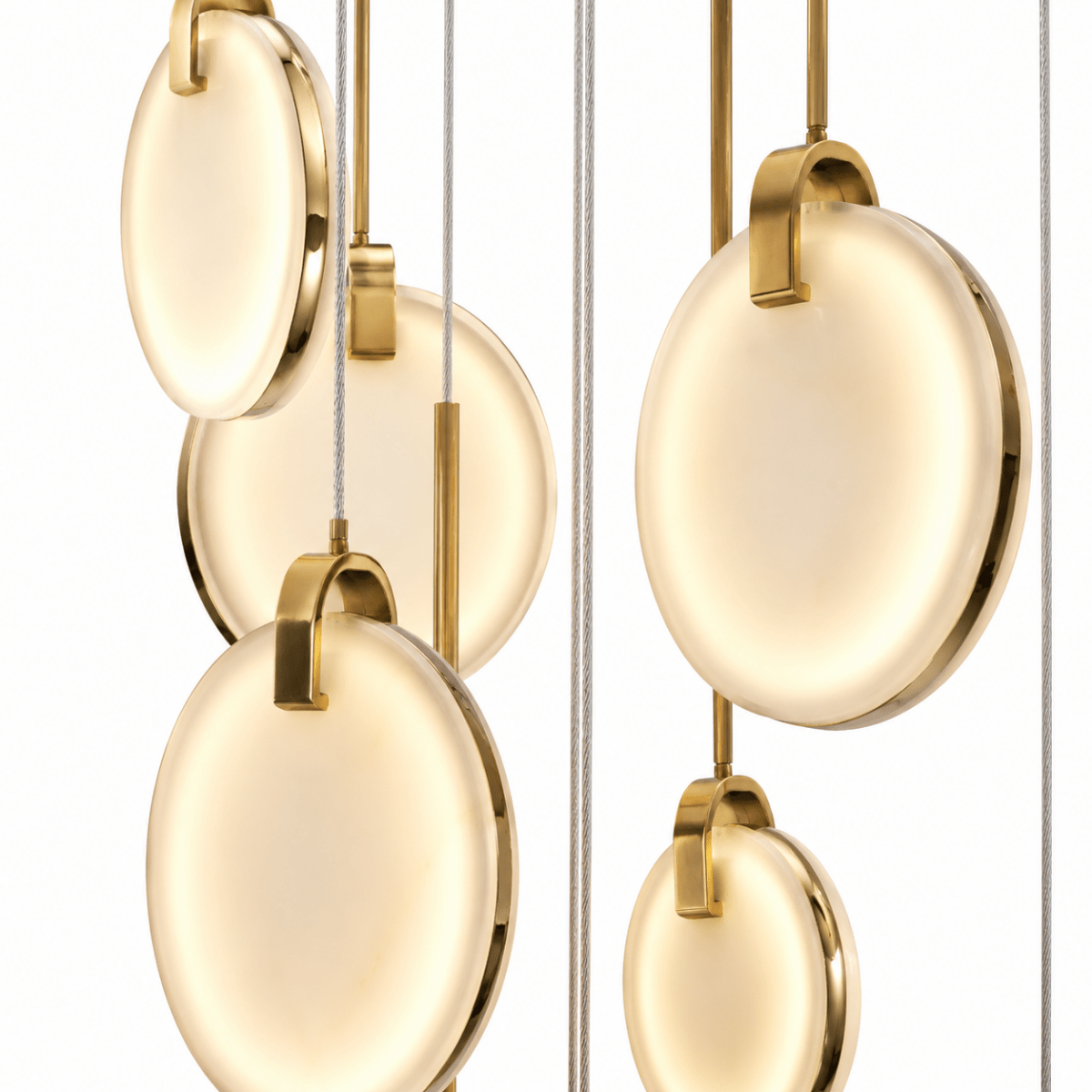 Lyra Disc 12 - Lights Stairway LED Chandelier