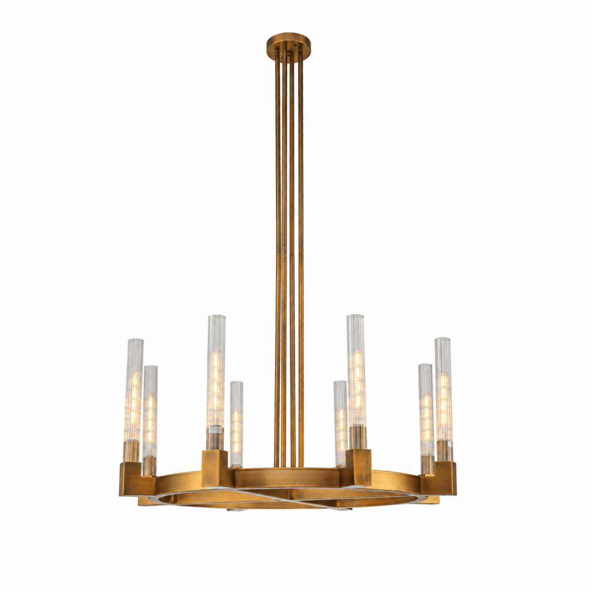 Monroe Aged Brass Candle Chandelier