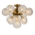 Orbit 13 - Globe Aged Brass Semi - Flush Mount