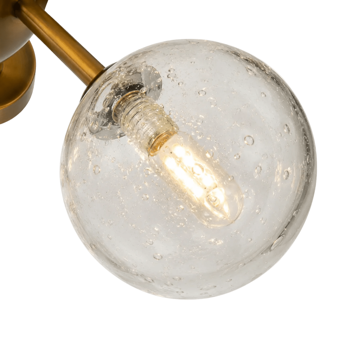 Orbit 13 - Globe Aged Brass Semi - Flush Mount