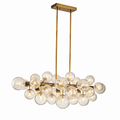 Orbit 29 - Globe Aged Brass Linear Chandelier