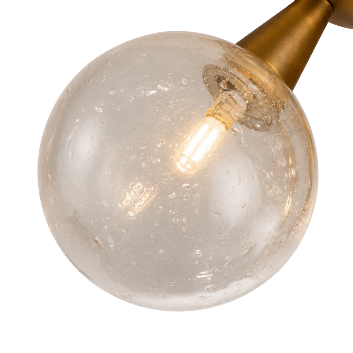 Orbit 3 - Globe Aged Brass Semi - Flush Mount