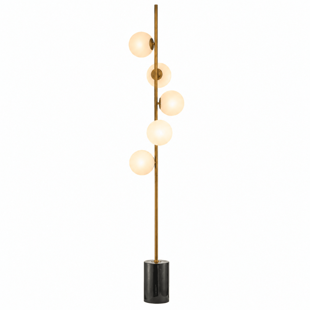 Orion 5 - Globe Marble Base Staggered Floor Lamp