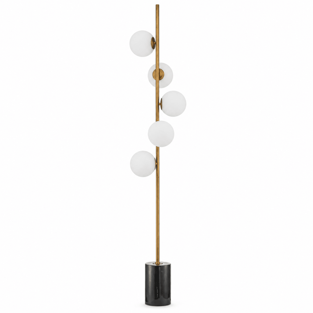 Orion 5 - Globe Marble Base Staggered Floor Lamp