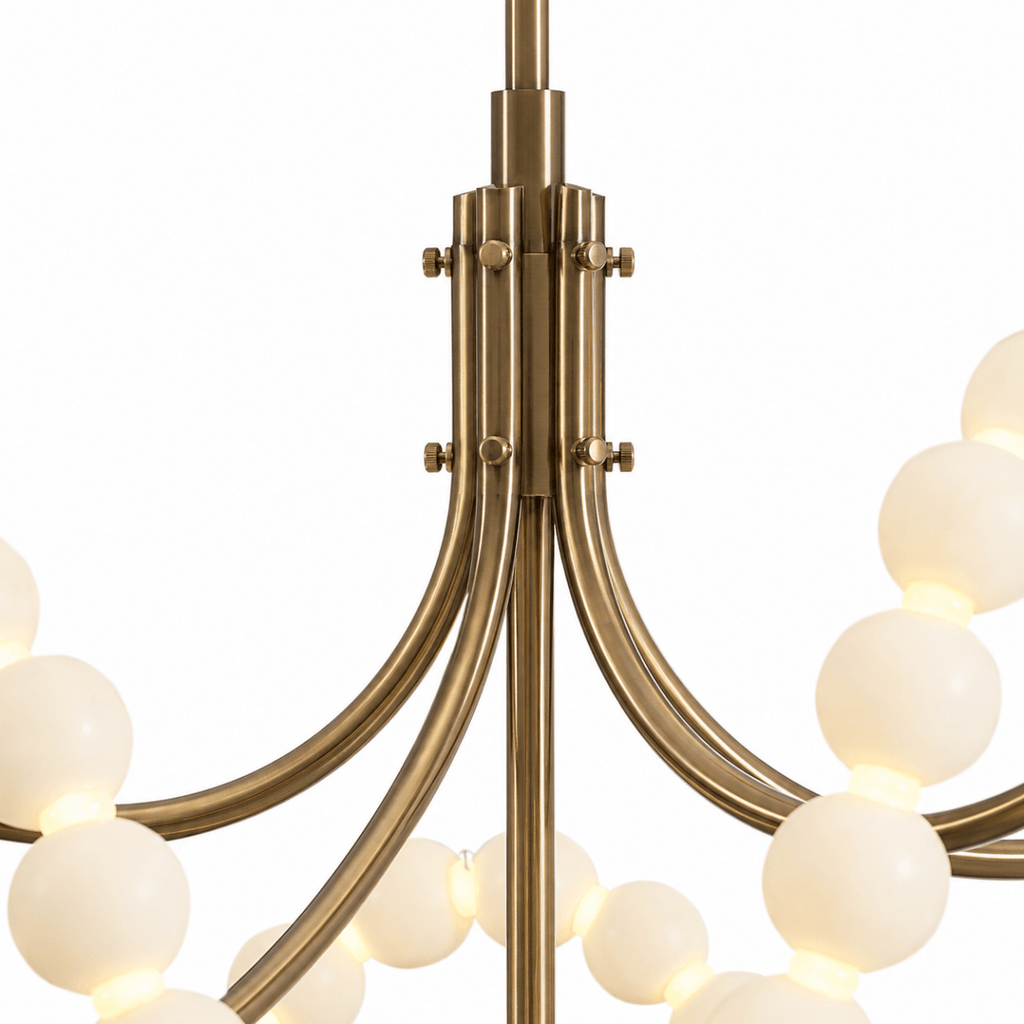 Perla Draped Bead Pearl LED Chandelier