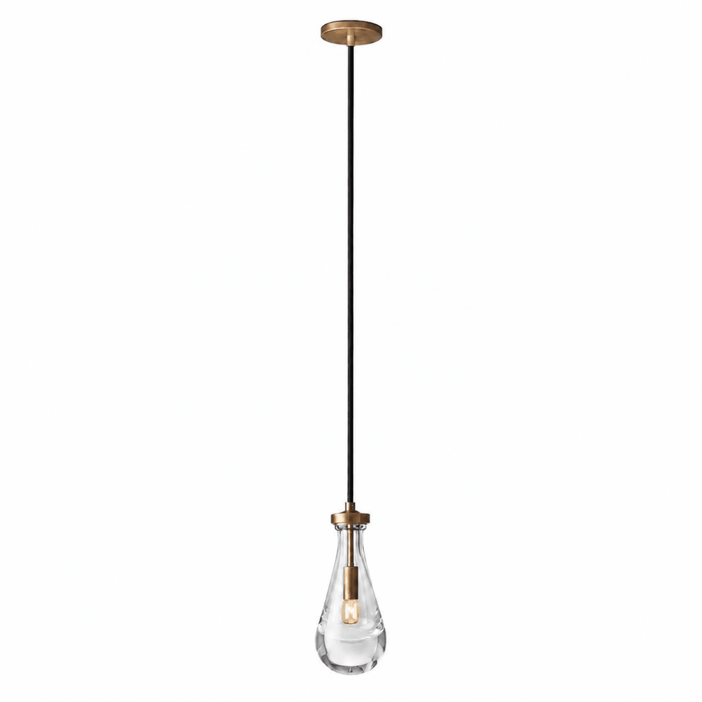Teara Raindrop Aged Brass Pendant