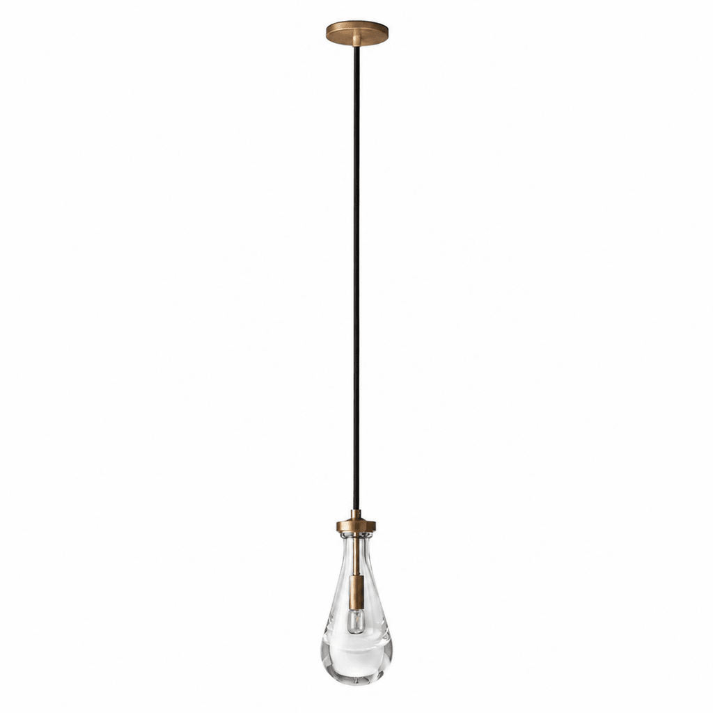 Teara Raindrop Aged Brass Pendant