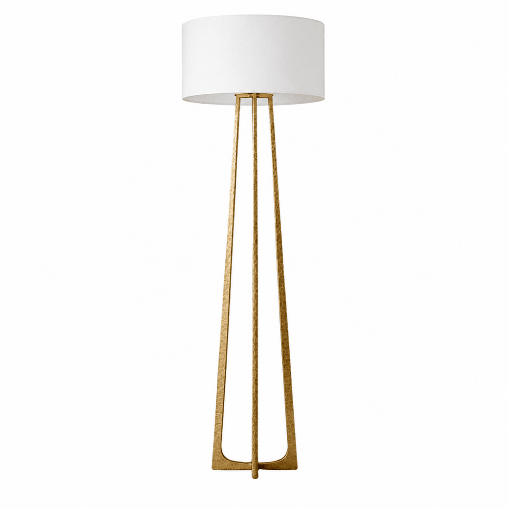 Tressara Aged Brass Hammered Floor Lamp