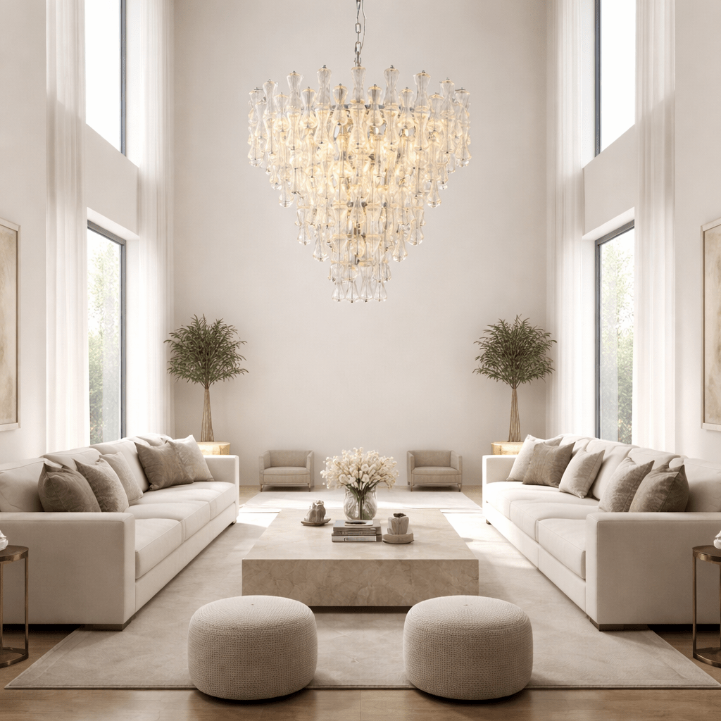 Vega 35" Clear Glass Chandelier