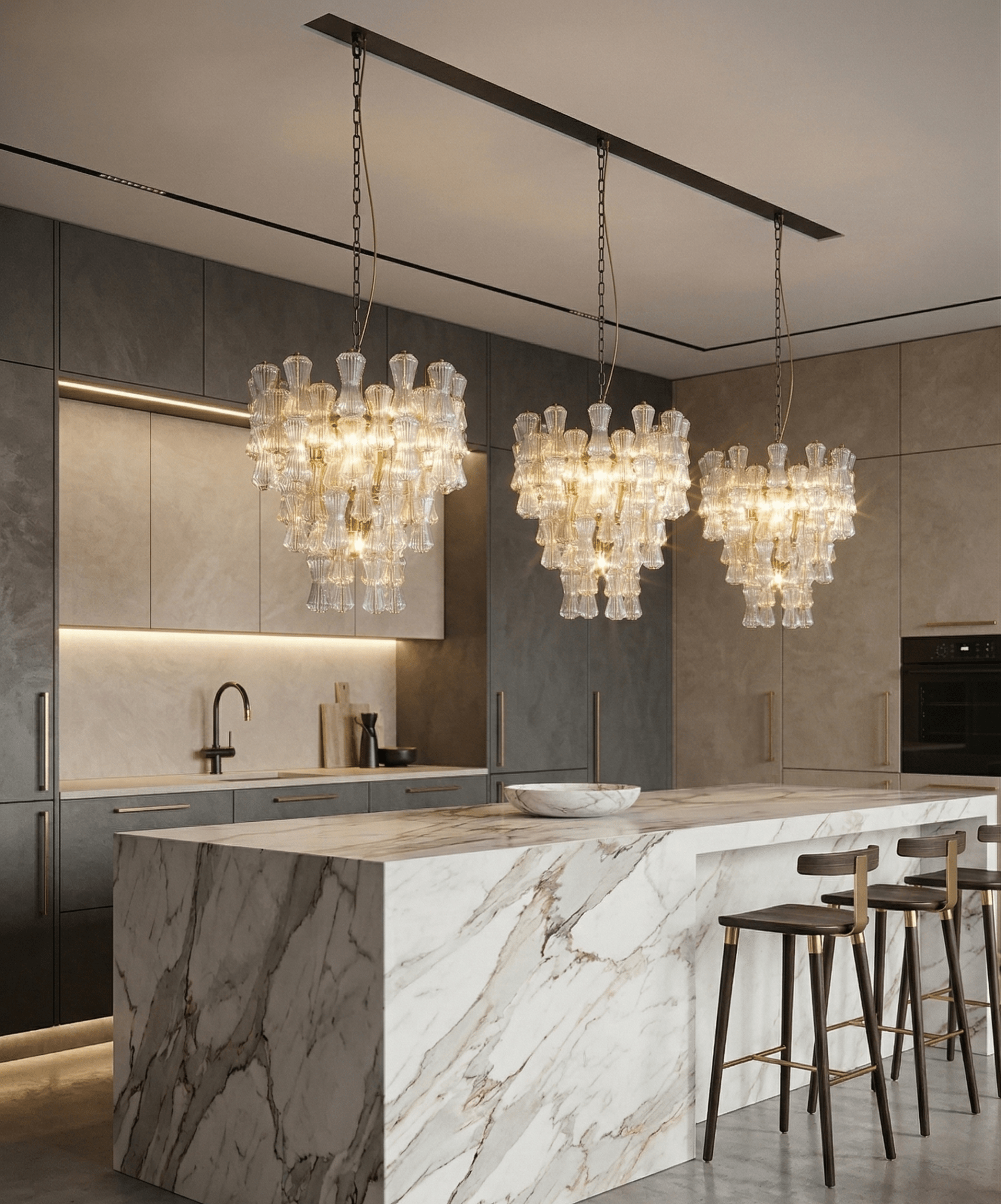 Vega Clear Rainfall 26" Chandelier