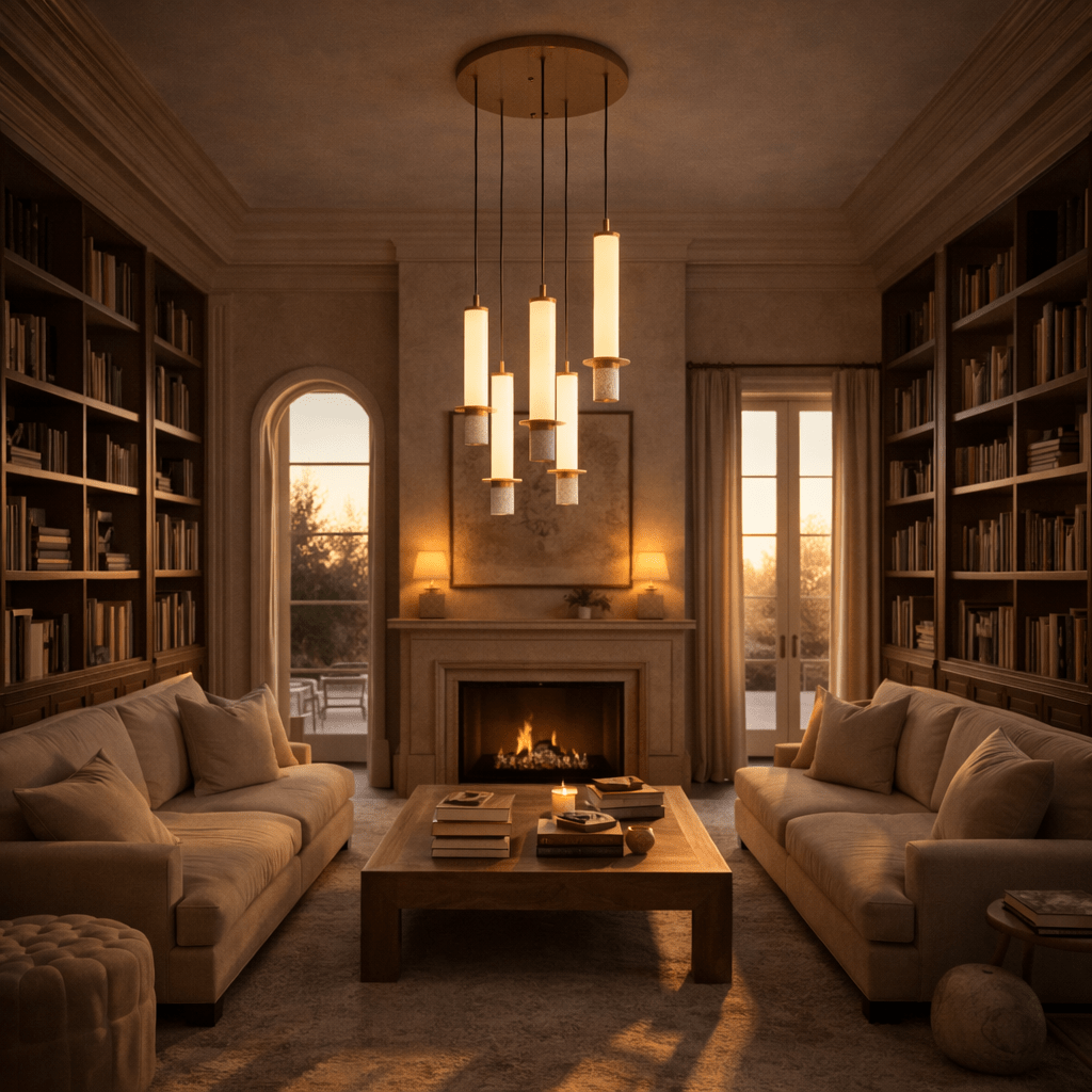Vertura Cylinder 3 - Light Glass Chandelier