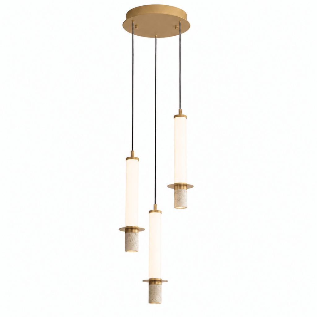 Vertura Cylinder 3-Light Glass Chandelier