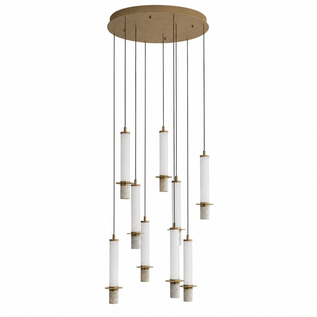 Vertura Cylinder 9-Light Glass Chandelier